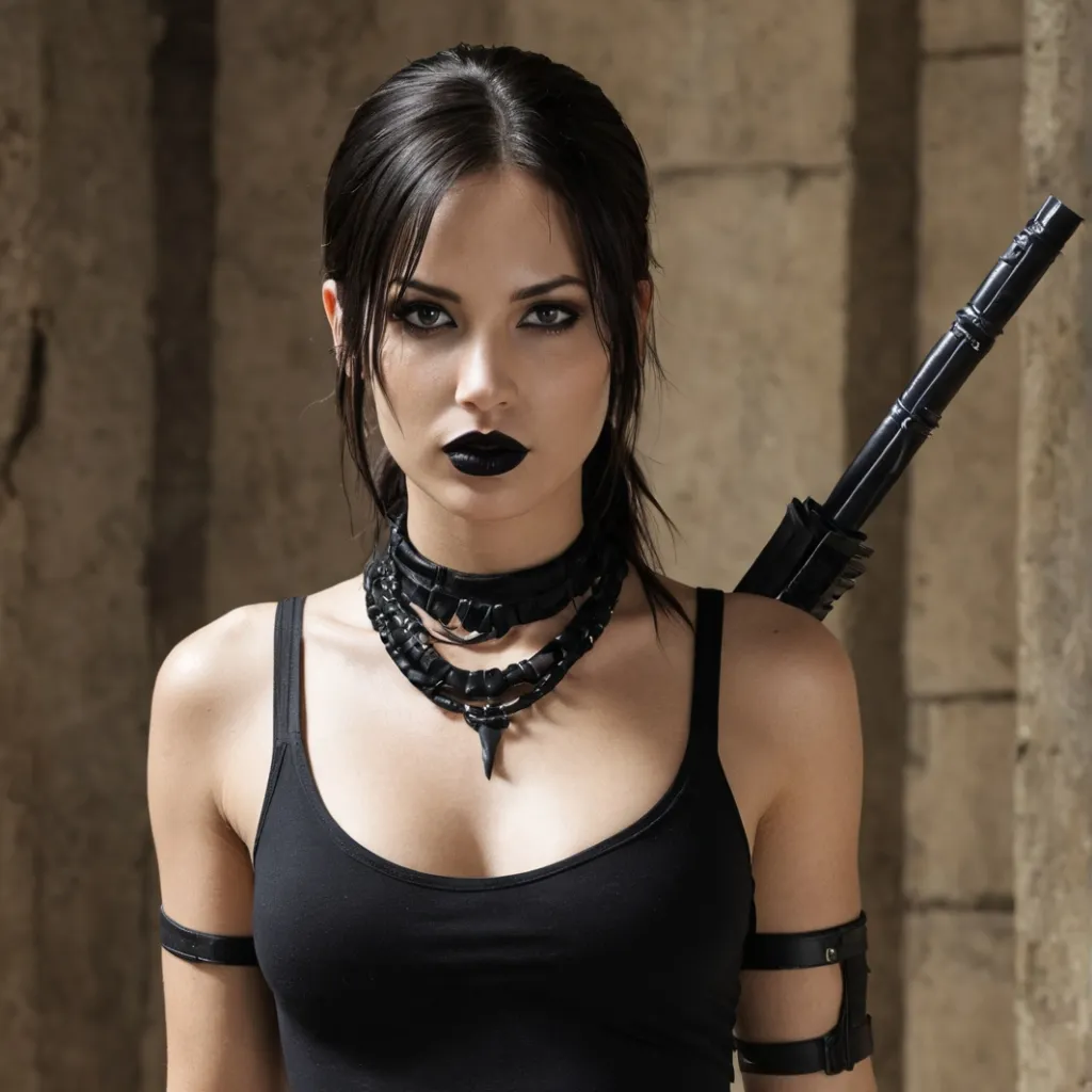 chat with ai character: Goth Lara Croft