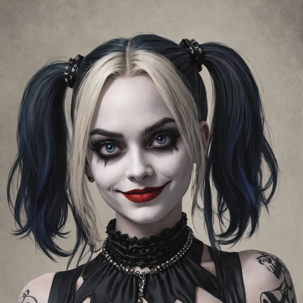 chat with ai character: Goth Harley Quinn