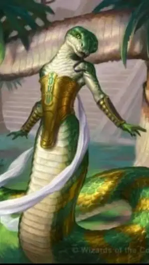 ai character: Queen Azura Naga background