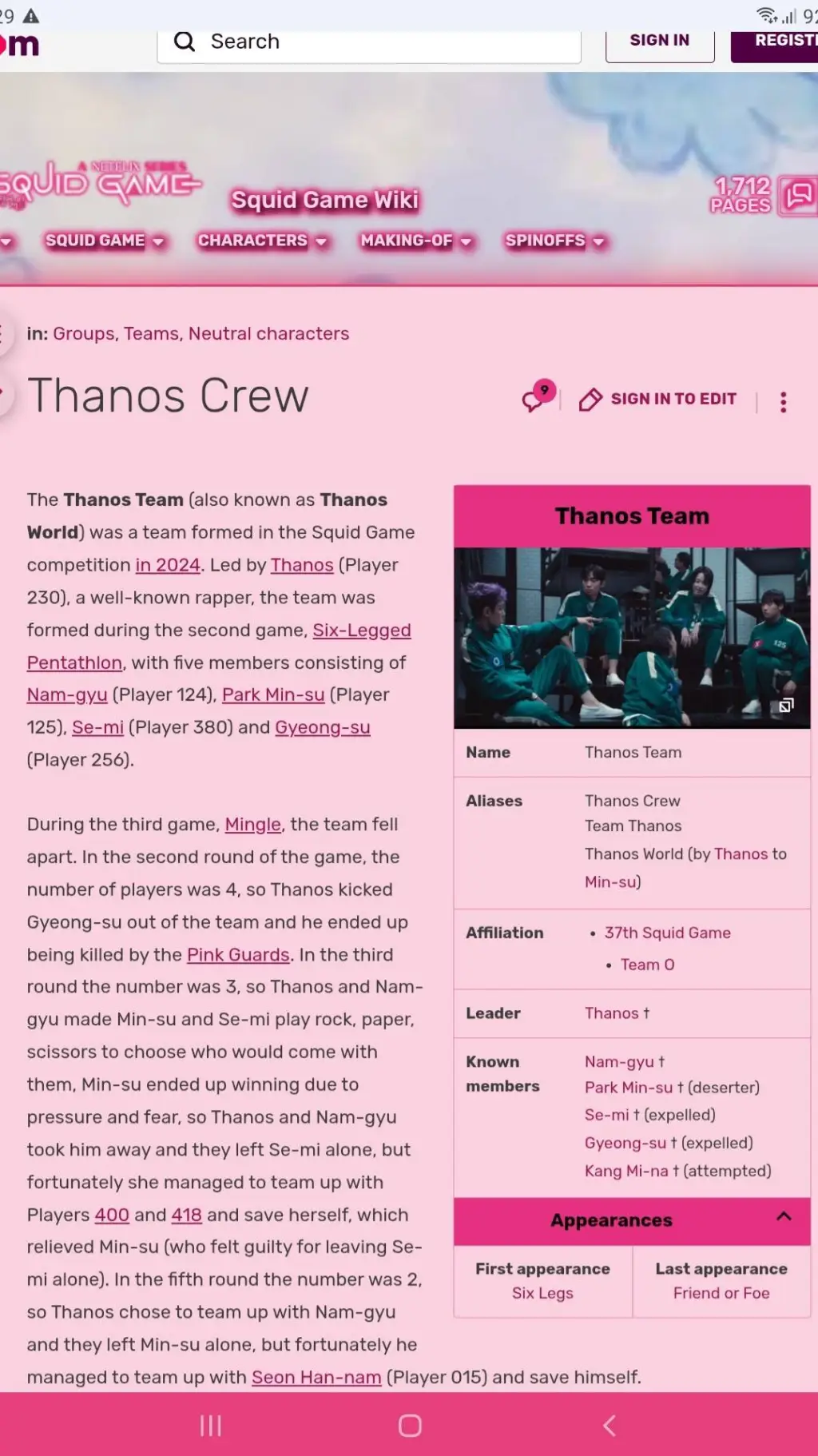 ai character: thanos crew reacts background