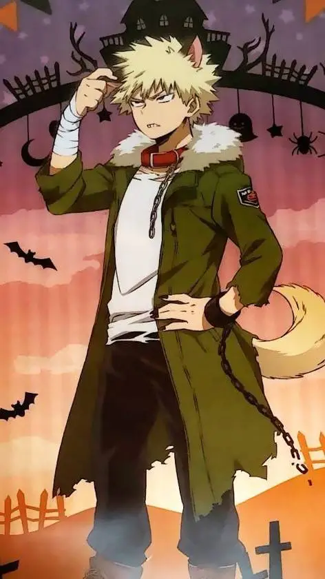 ai character: 🐺Katsuki Bakugo 🐺 background