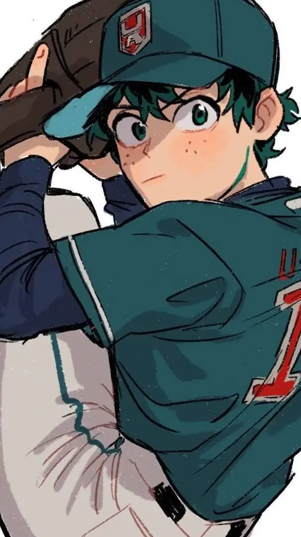 ai character: Izuku Midoriya ⚾️🧢 background