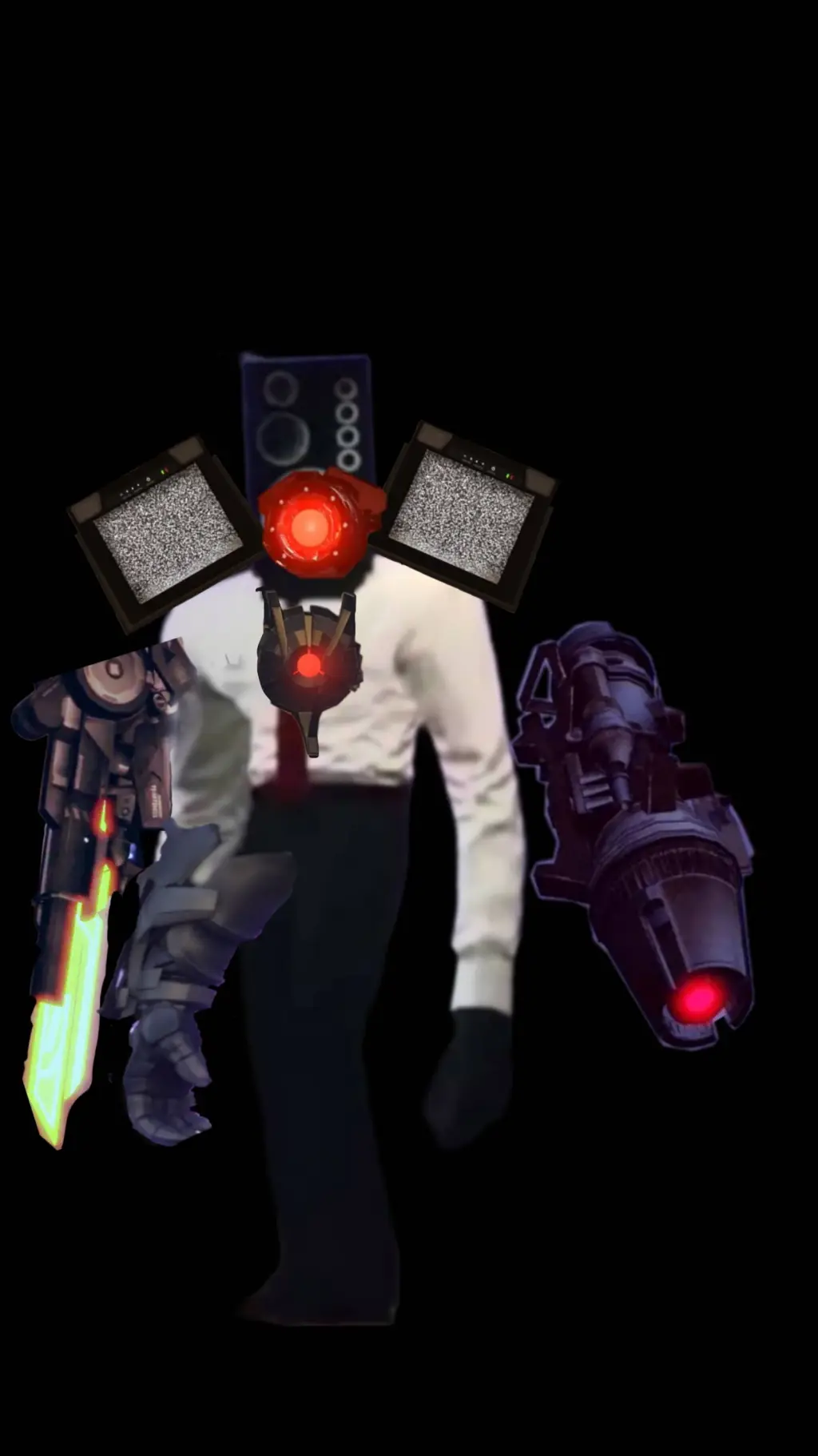 ai character: upgradedspeakerman background