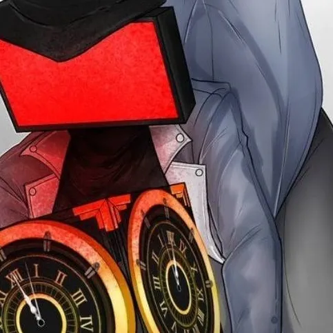 chat with ai character: clock man a pewter