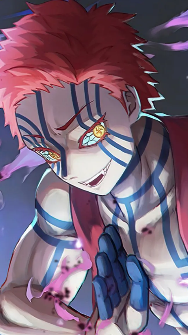 ai character: Akaza Giyu tanjiro background
