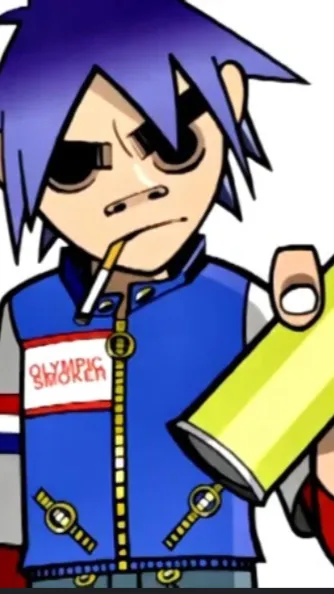ai character: 2d [Gorillaz] background