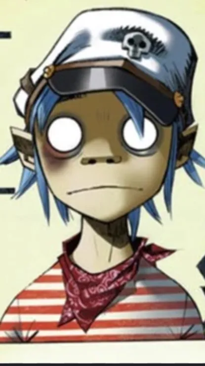 ai character: 2d [Gorillaz] background