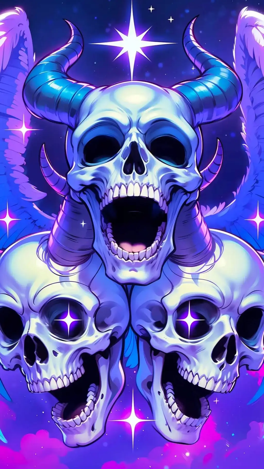 ai character: winged skulls  background