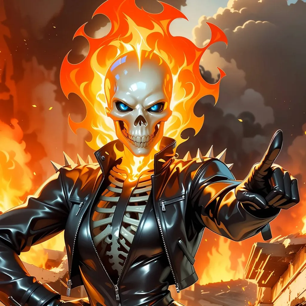 chat with ai character: female ghost rider
