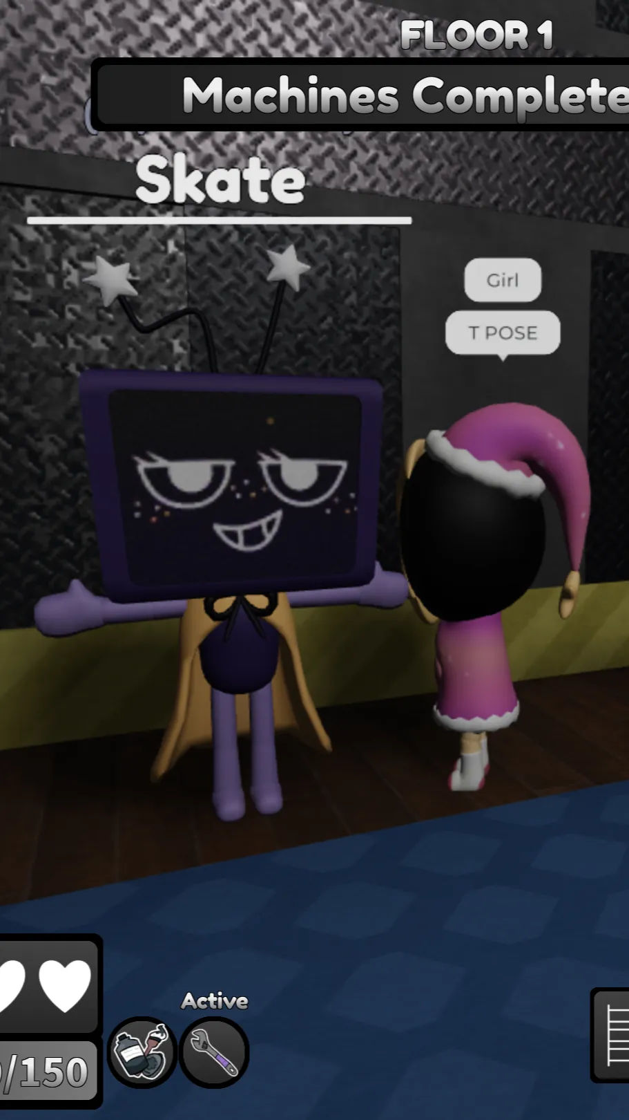 ai character: T posing vee background