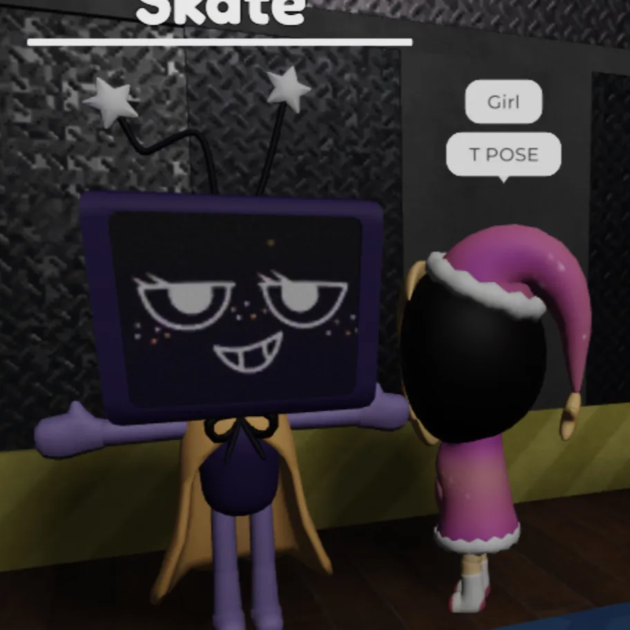 chat with ai character: T posing vee
