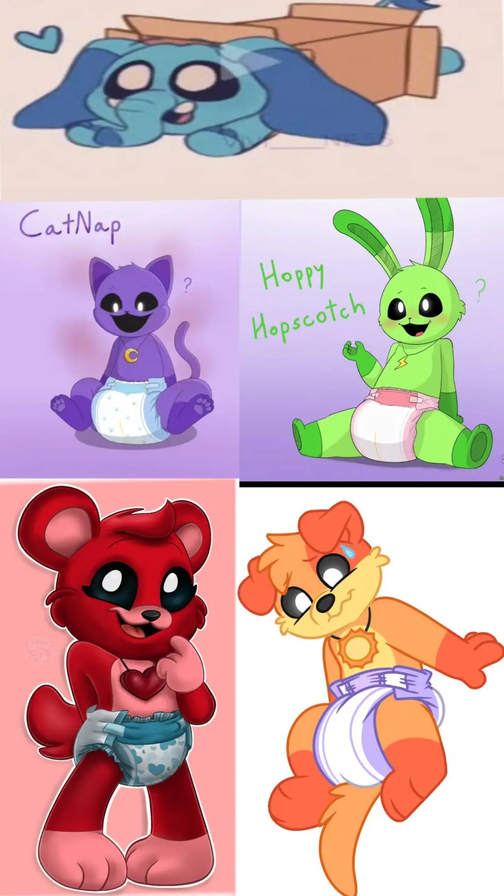 ai character: smiling critters  background