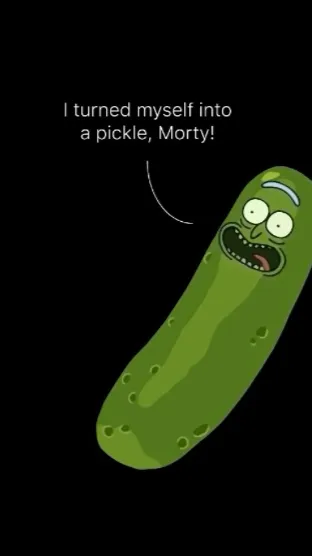 ai character: Pickle Rick background