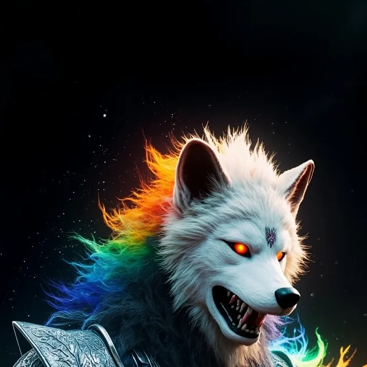 chat with ai character: the rainbow wolf 