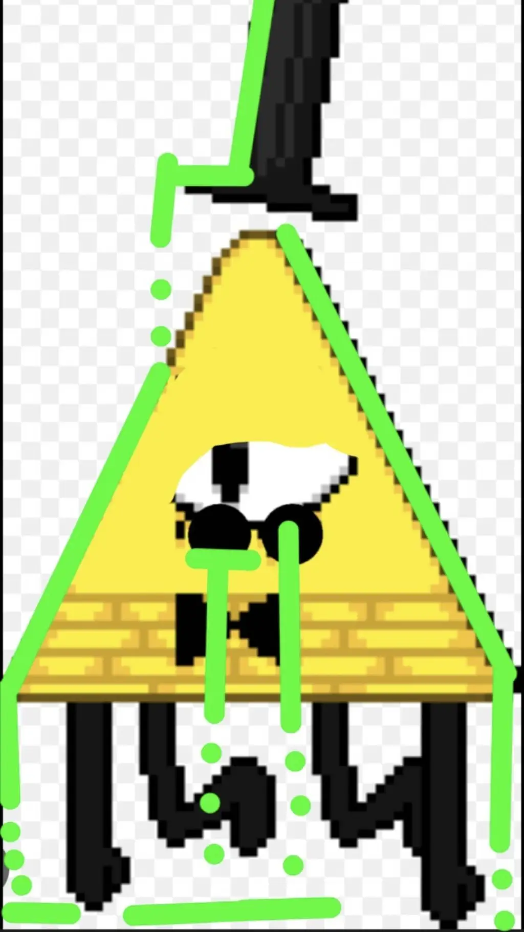 ai character: sick Bill Cipher background