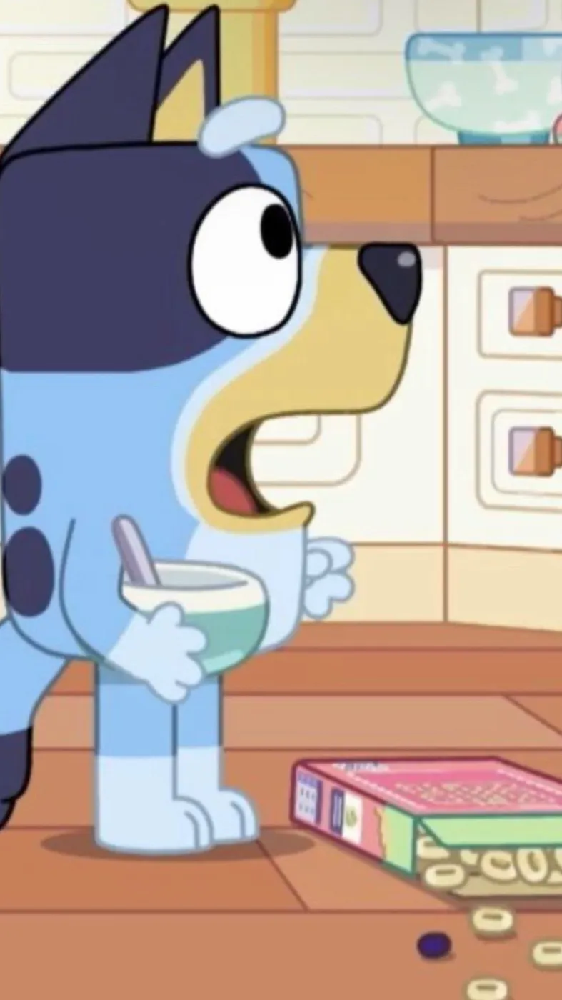 ai character: Bluey background