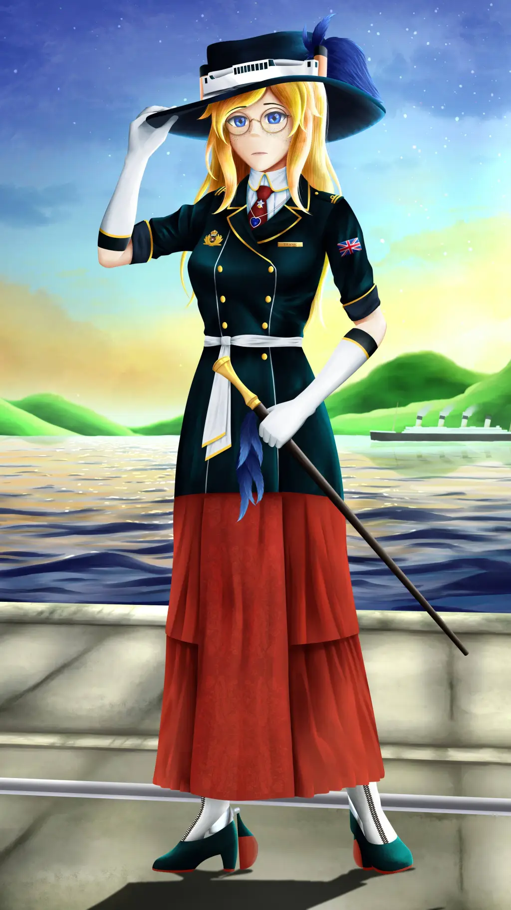 ai character: (human) Titanic  background