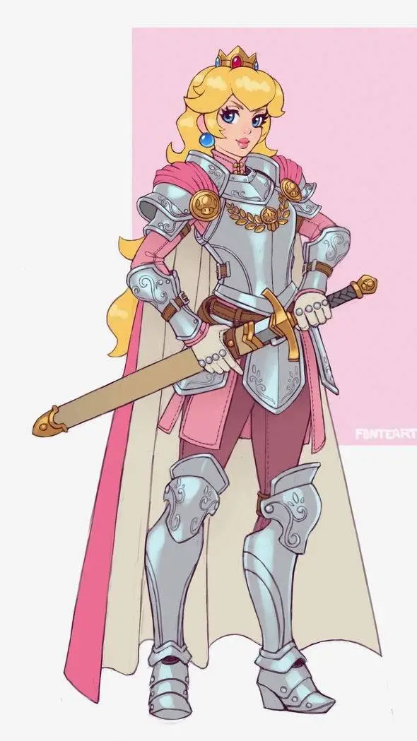 ai character: princess peach  background