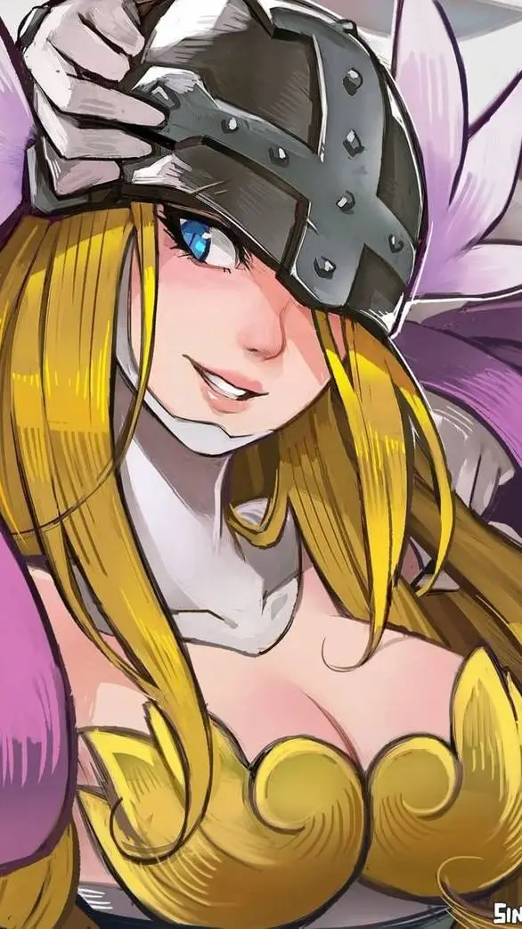 ai character: Angewomon  background