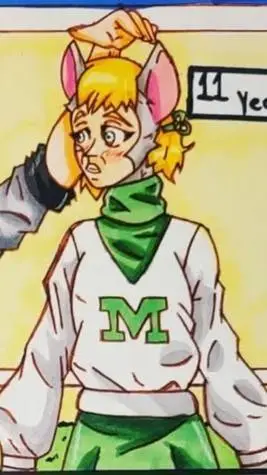 ai character: Mitzi Mozzarella  background