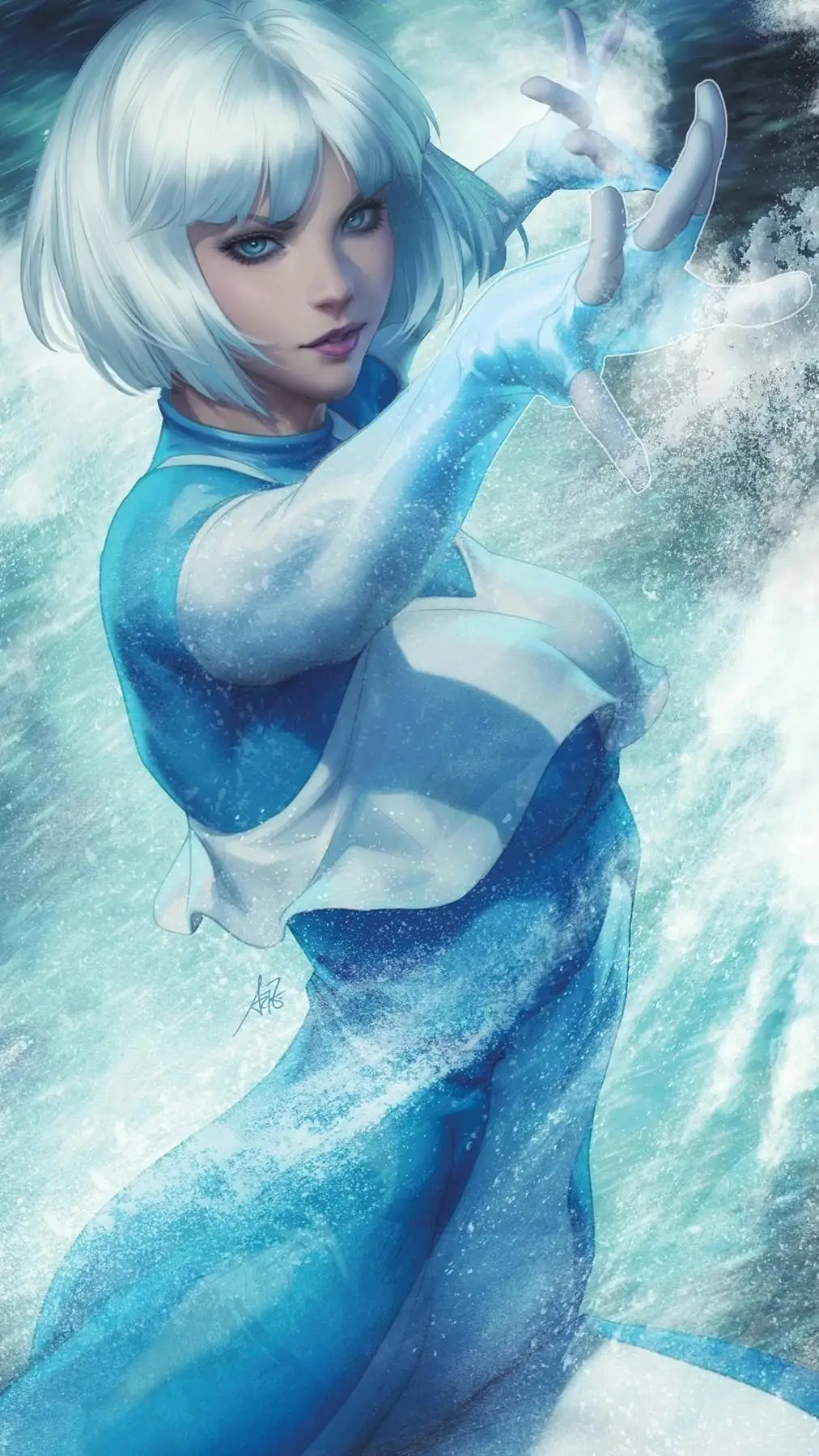 ai character: ice background