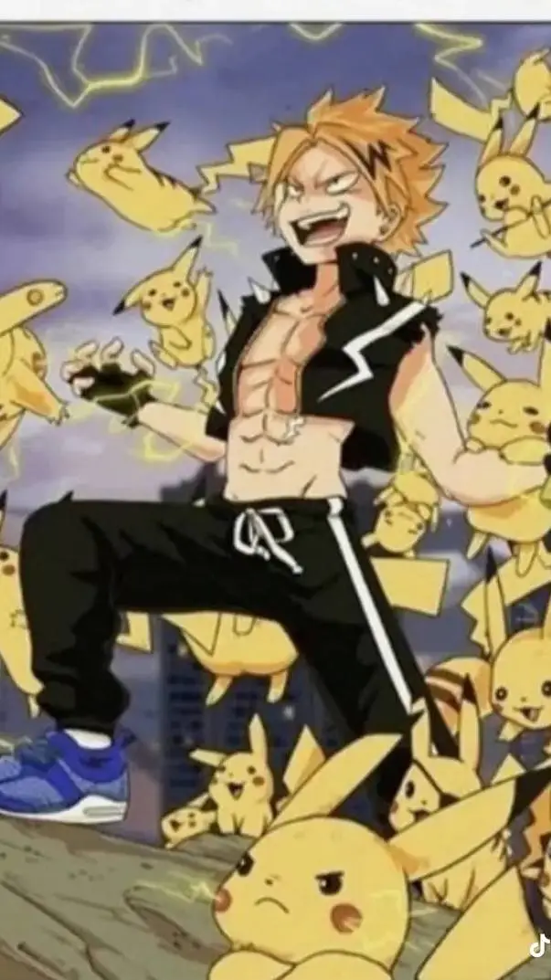 ai character: Denki Kaminari  background