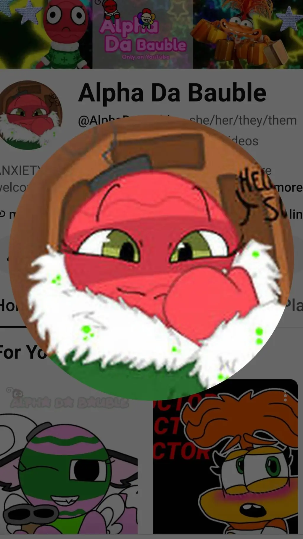 ai character: AlphaDaBauble background