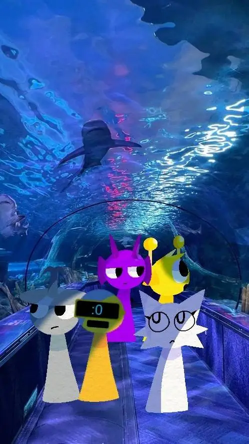 ai character: Sprunki Aquarium background
