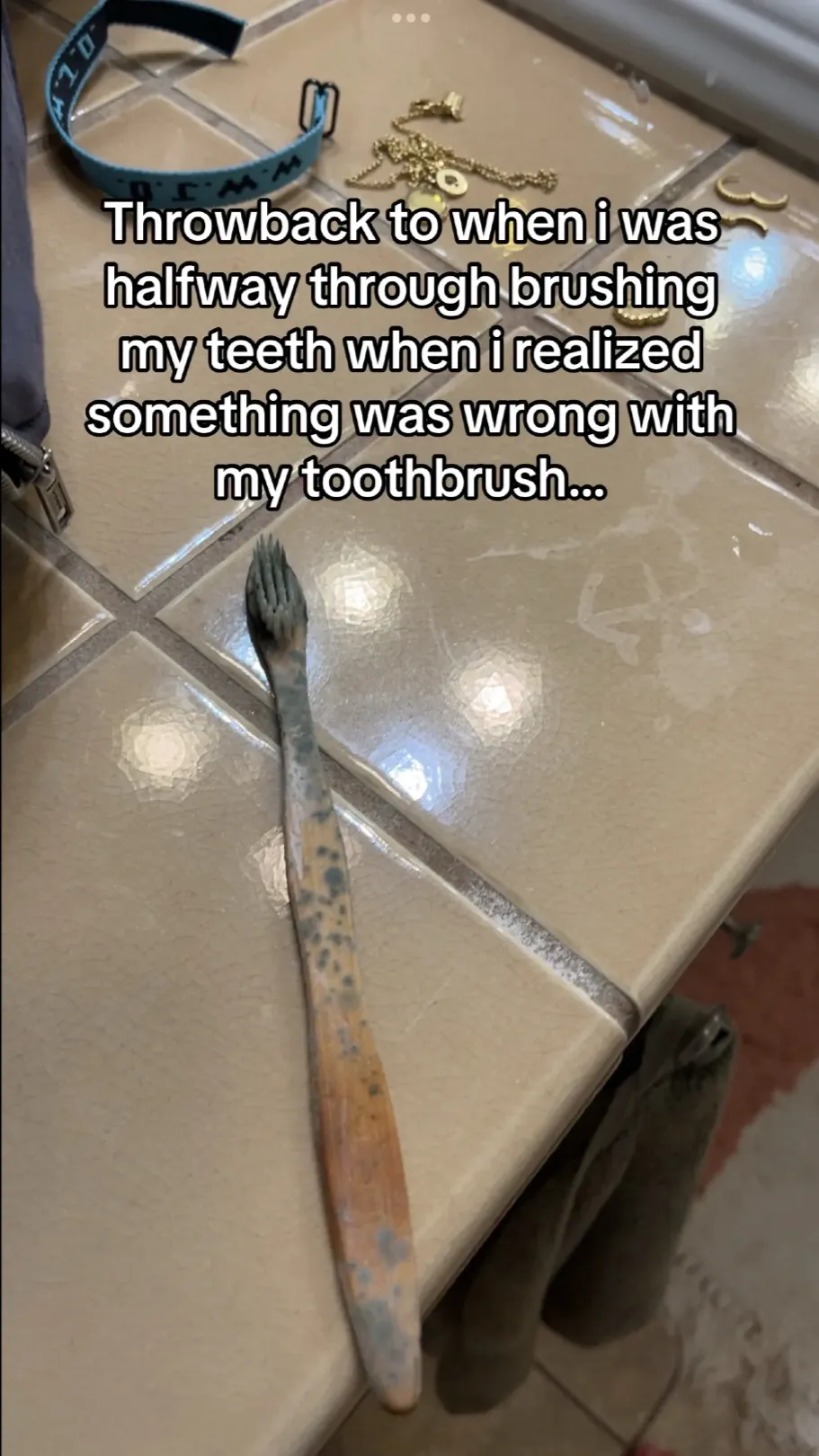 ai character: Moldy toothbrush  background