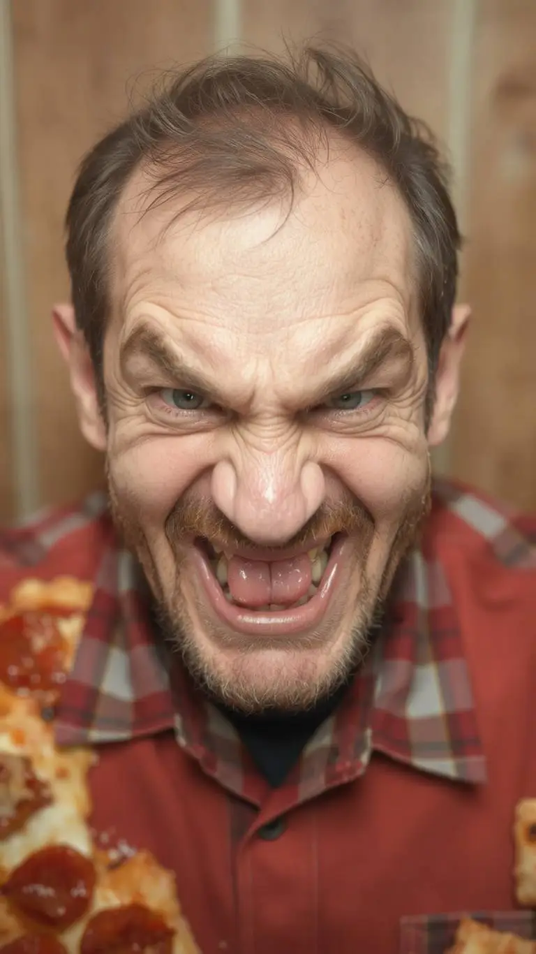 ai character: Creepy Pizza Guy  background