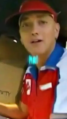 ai character: Eminem Burger King background