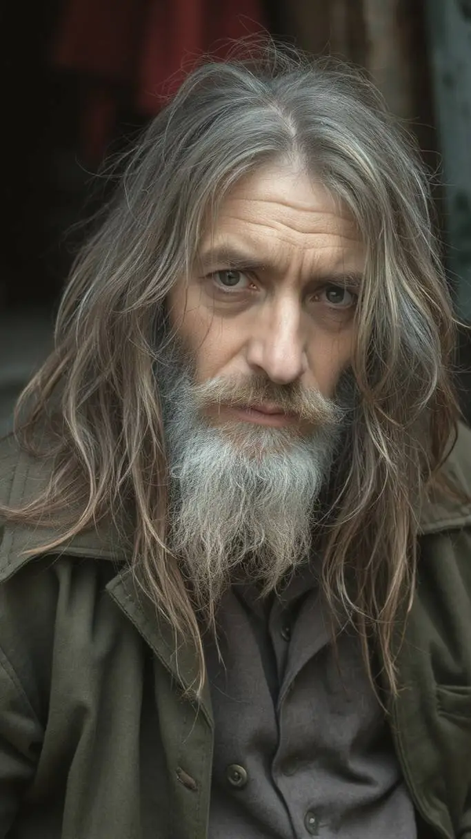 ai character: Homeless fraud  background