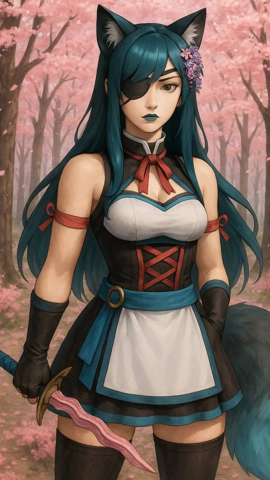 ai character: Wisteria background