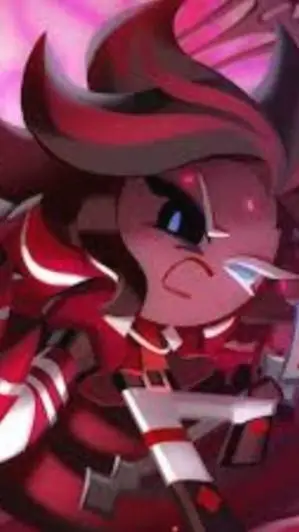 ai character: red velvet cookie background