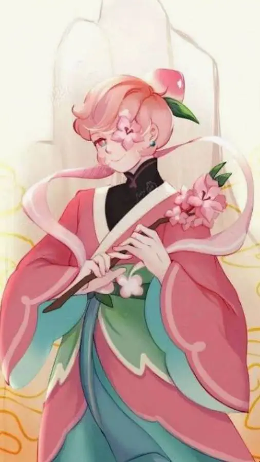 ai character: Peach blossom background