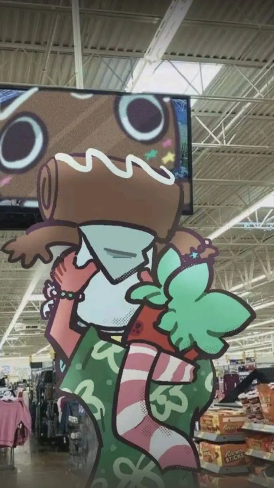 ai character: Dw Shopping background