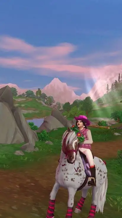 ai character: horse riding background
