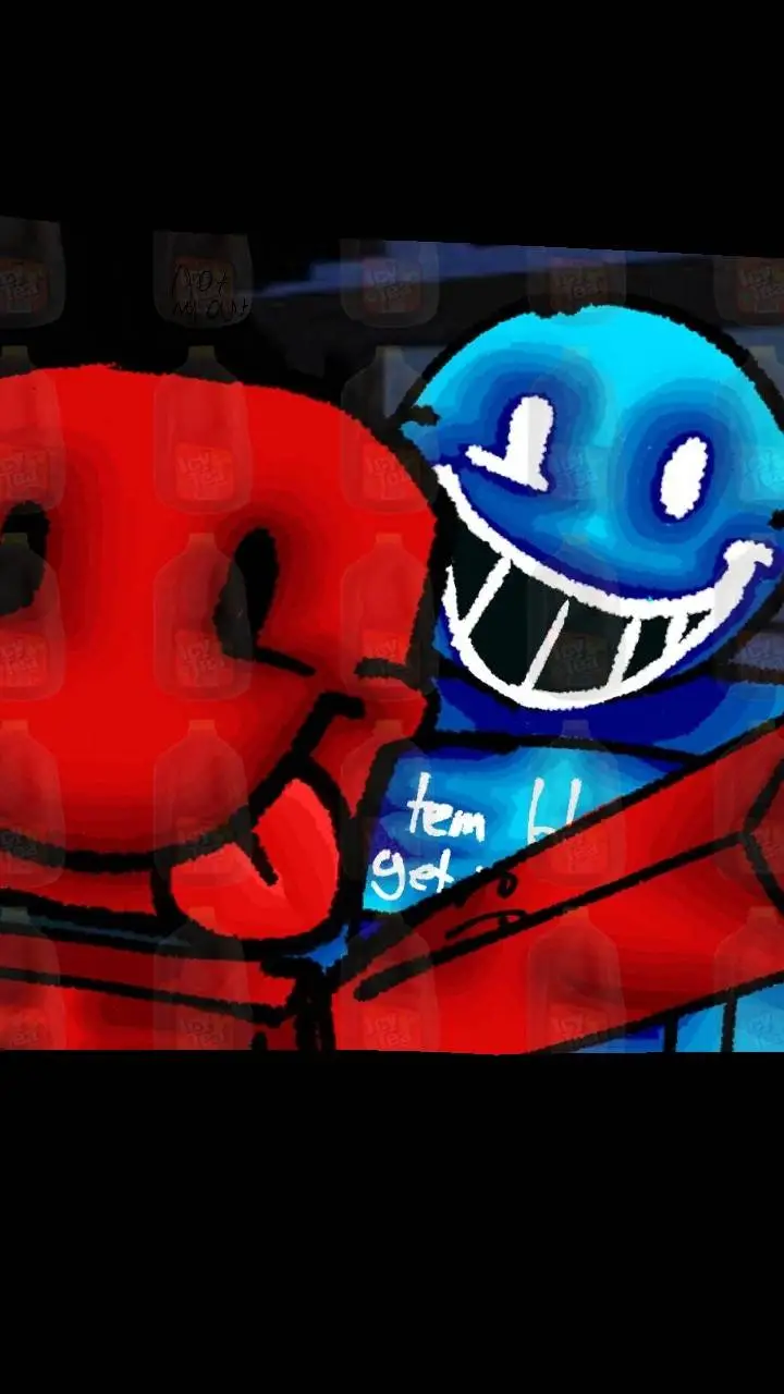 ai character: cookid and bluedud background