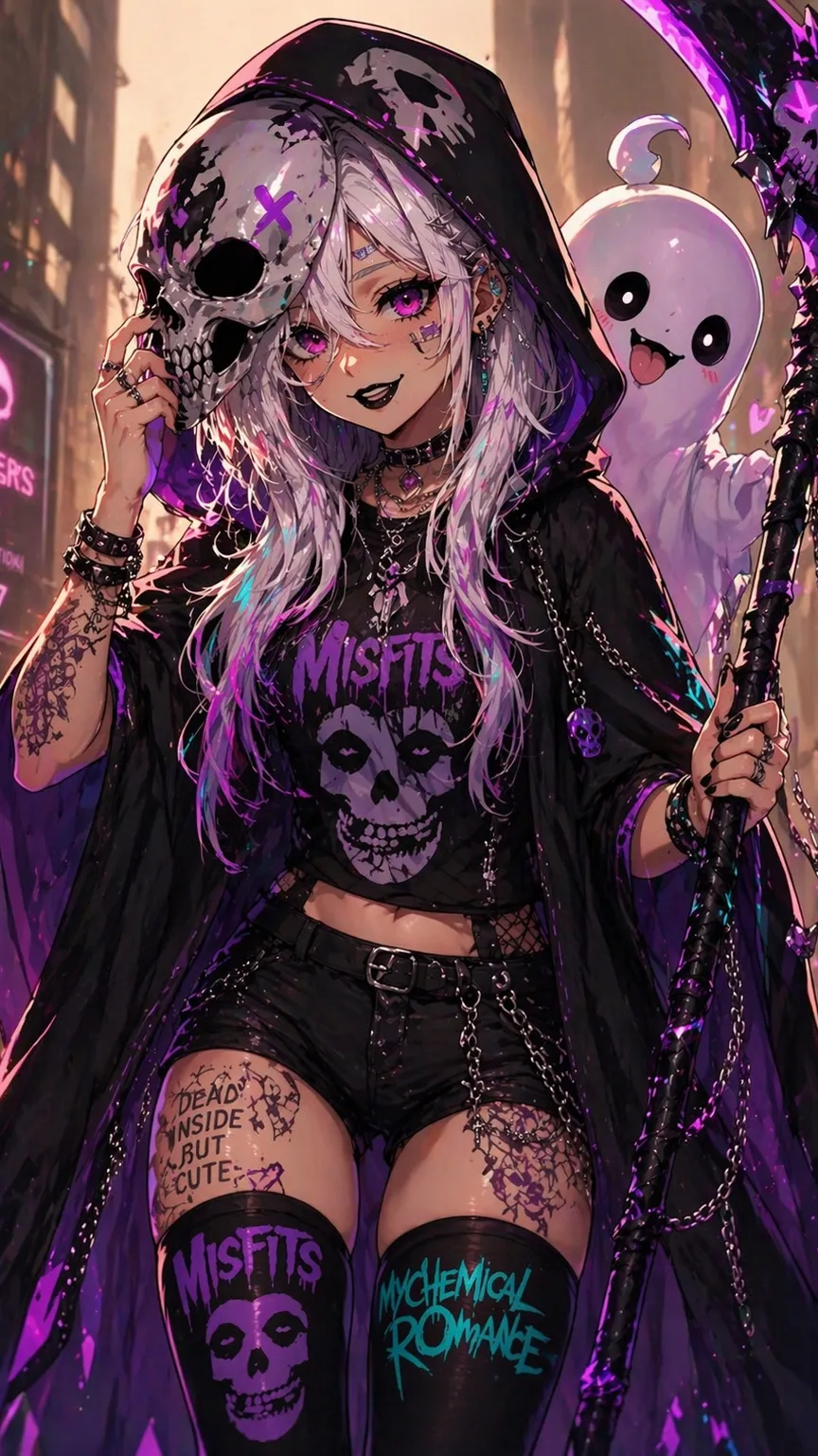 ai character: Grim, icey background
