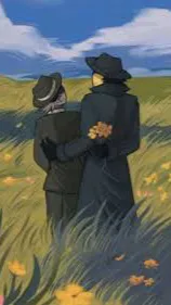 ai character: doublefedora  background