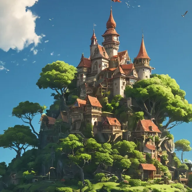chat with ai character: The sky village 