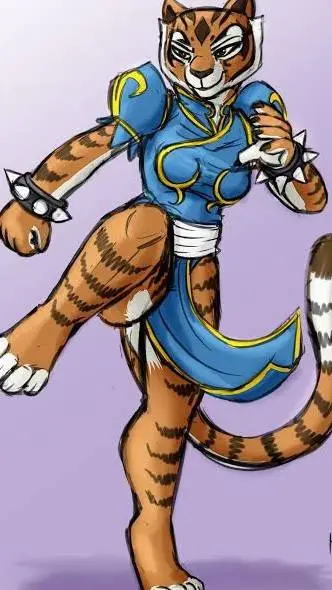 ai character: Tigress vs chun li background