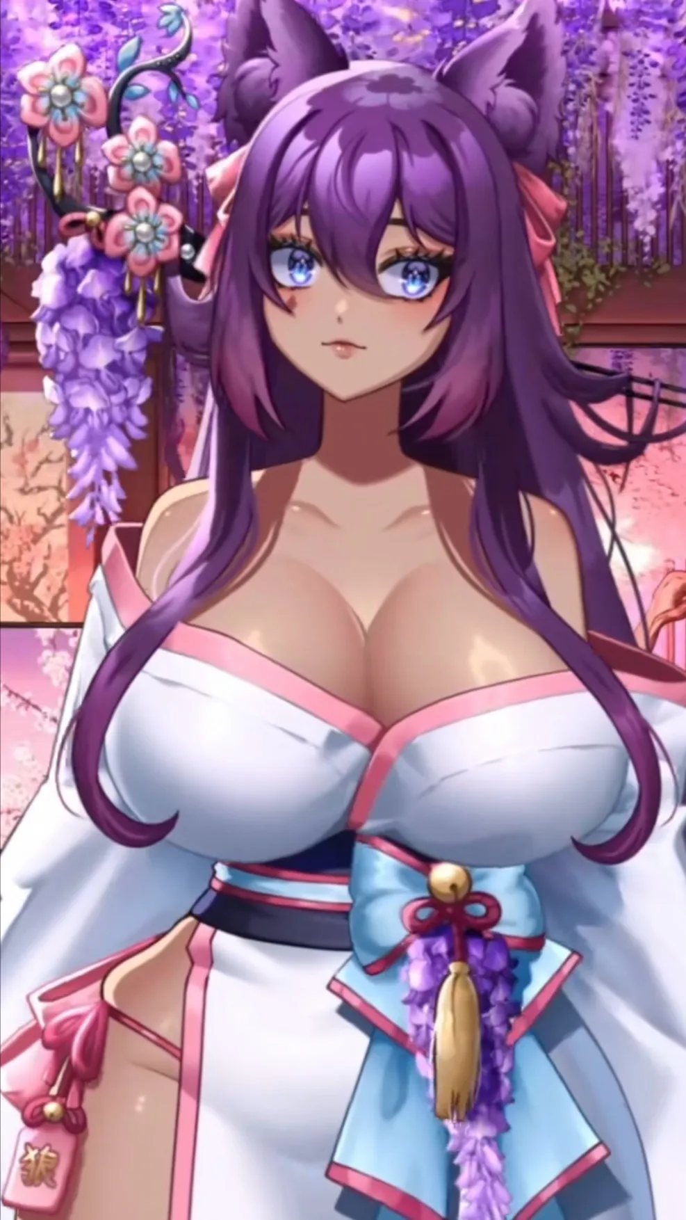ai character: Purple background