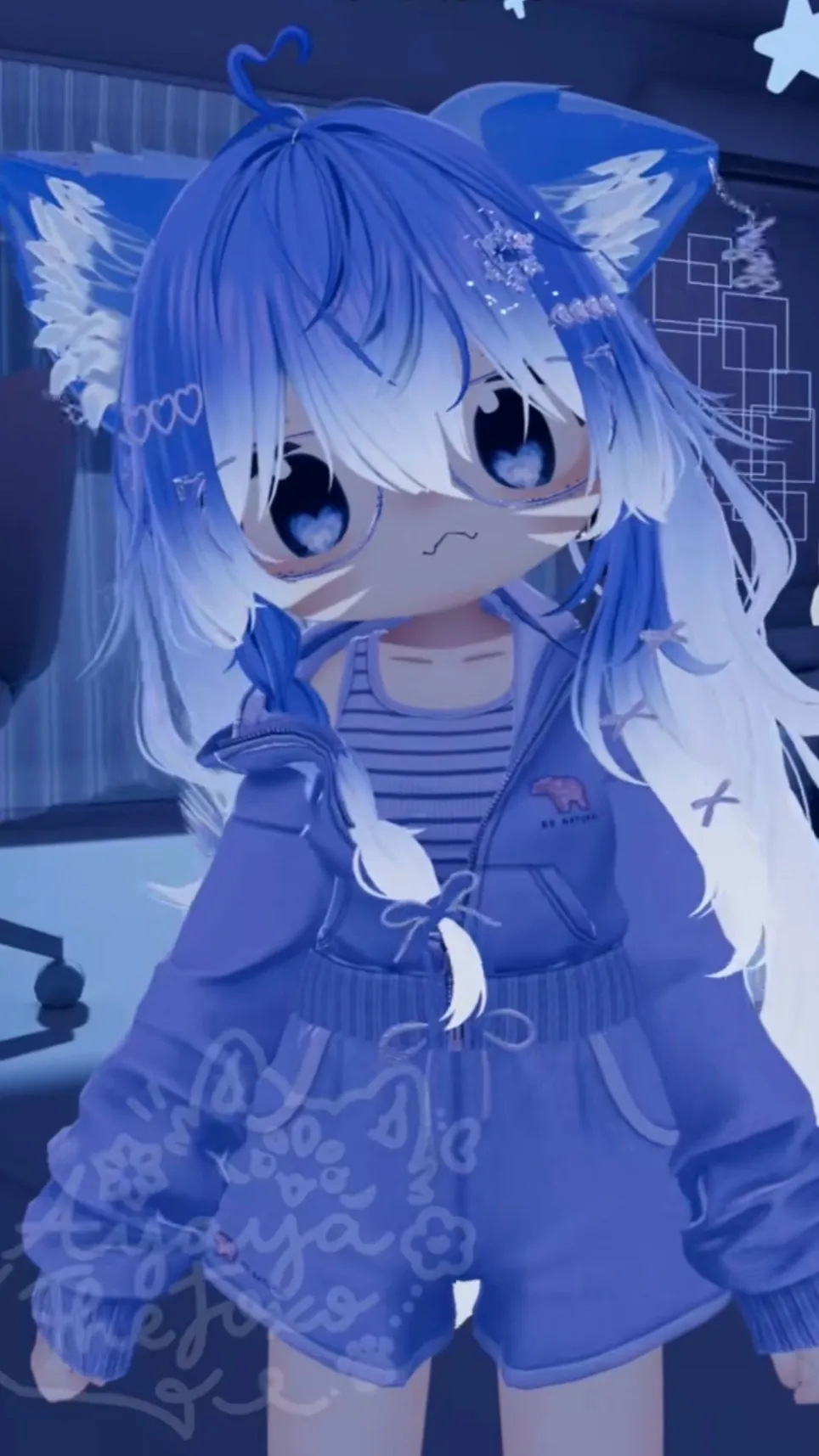 ai character: Blue B  background