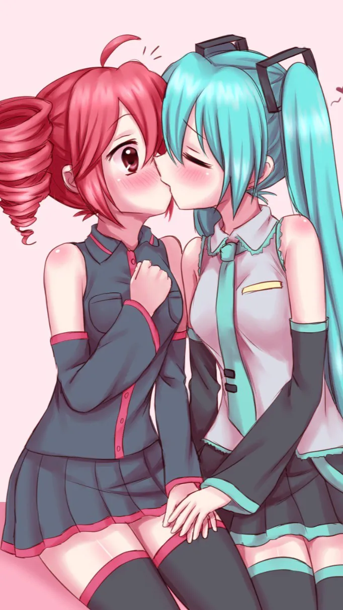 ai character: Teto and Miku  background