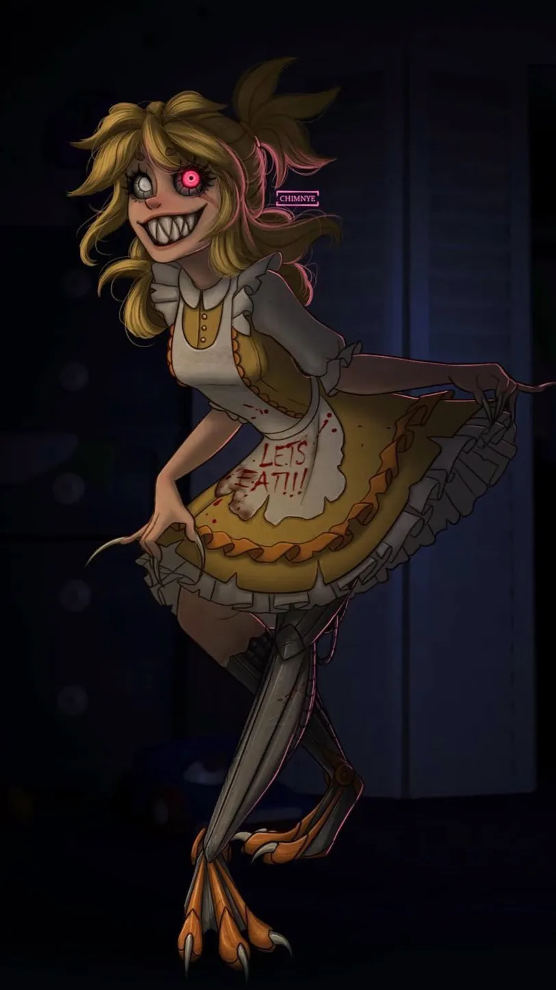 ai character: Nightmare chica background