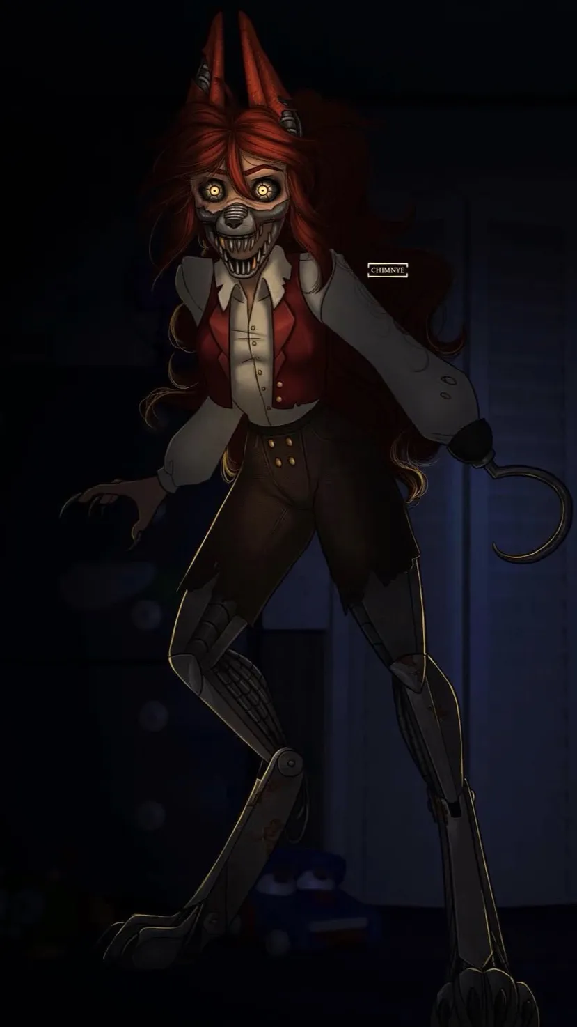 ai character: Nightmare foxy background