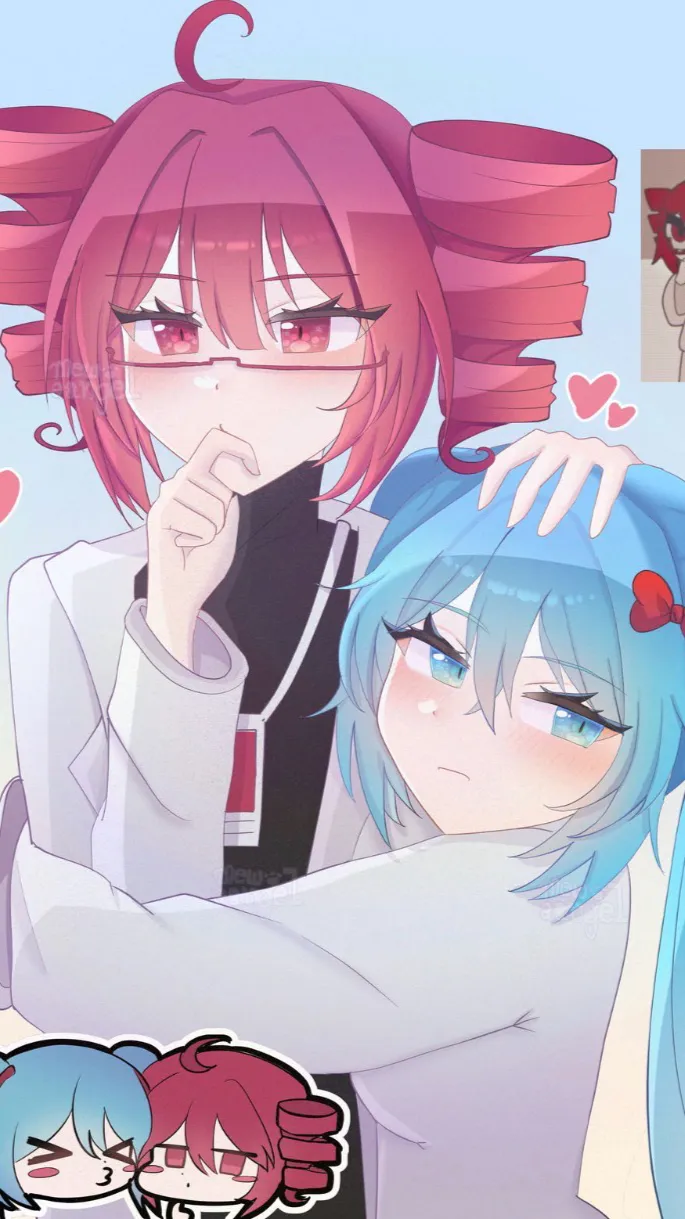 ai character: Miku X Teto background