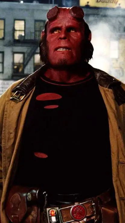 ai character: Hellboy  background