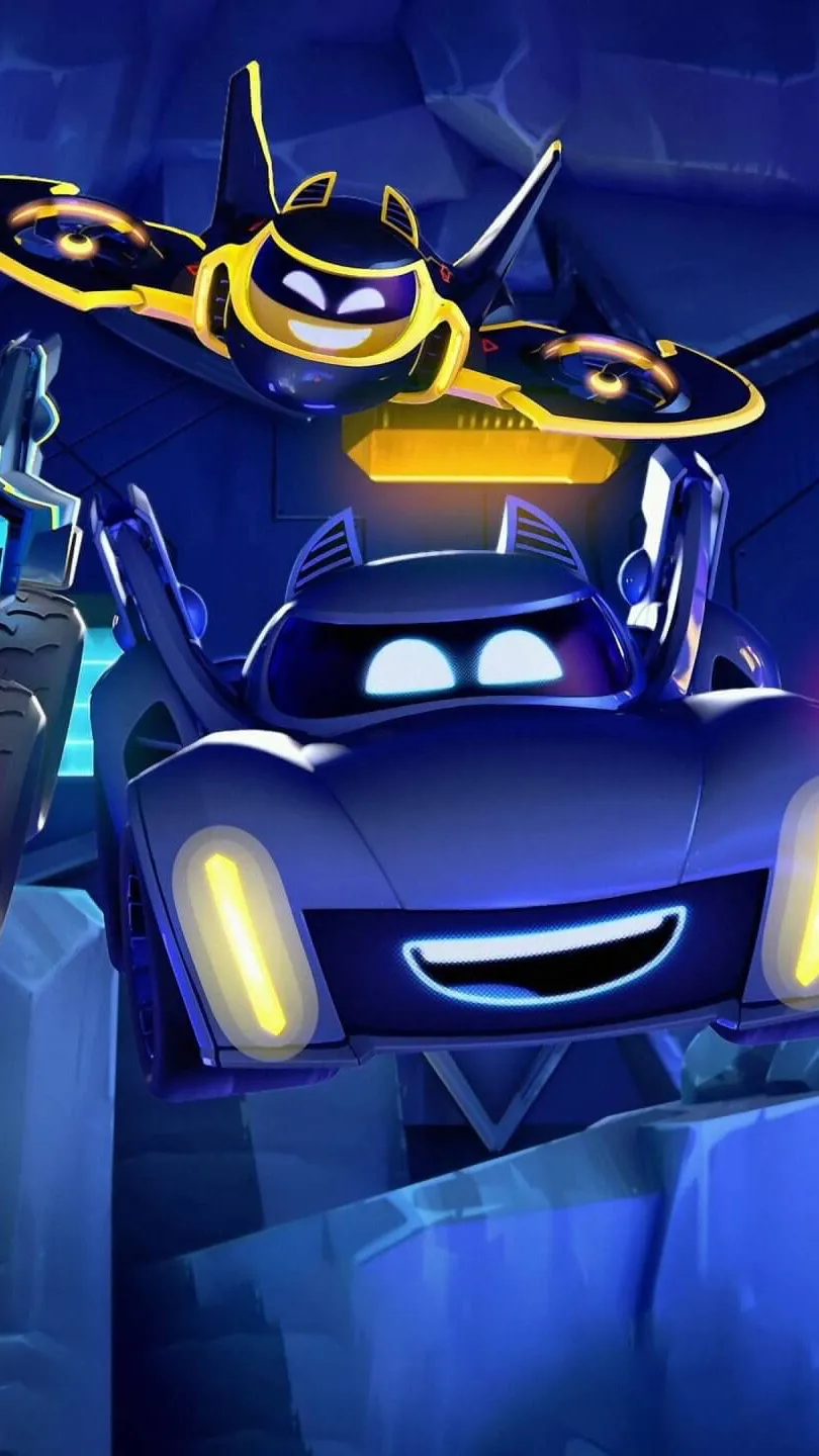 ai character: bw/metal cardbot  background